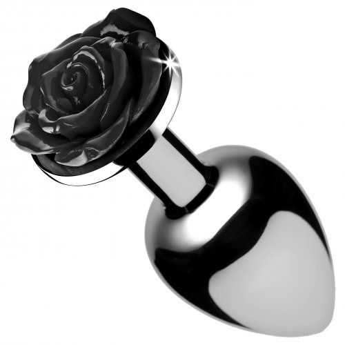 Black or Red Rose Anal Plug